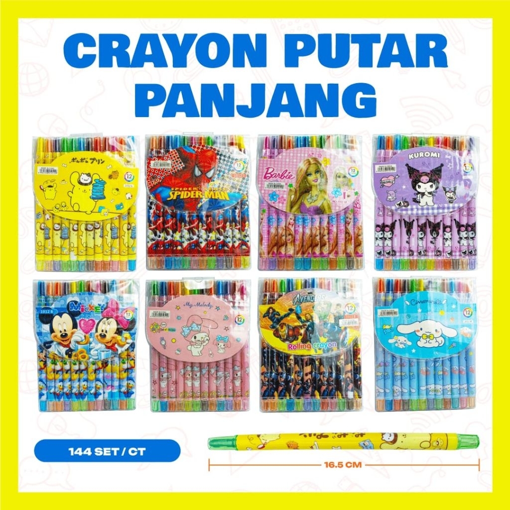 

crayon putar 12 warna Panjang / crayon putar panjang 12 warna fancy