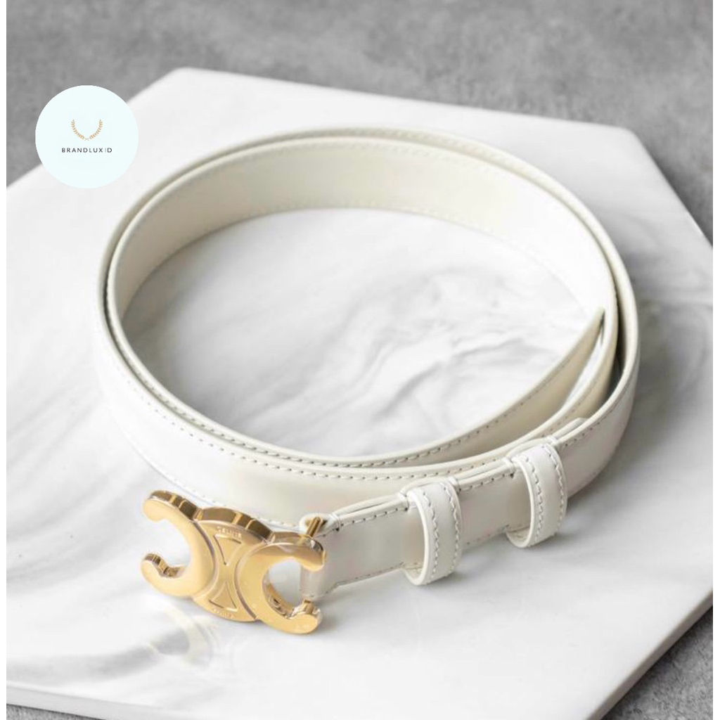 Celine Triomphe Medium 2,5cm Belt Rice