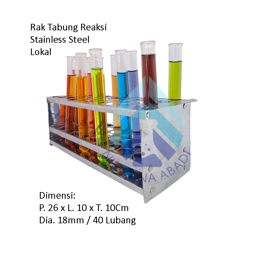 Rak Tabung Reaksi Stainless Steel, Test Tube Rack Lokal