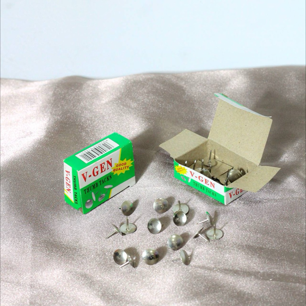 

(10 Box) Paku payung kecil thumb tacks/ Paku Tekan 1 box isi 22pcs