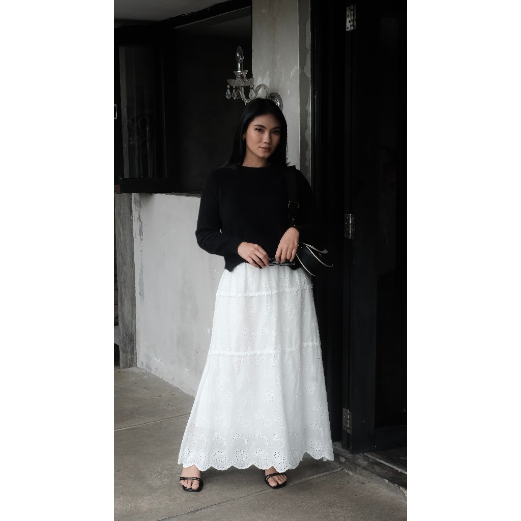 SIEL SKIRT - ROK WANITA - ROK BORDIR - ROK PUTIH
