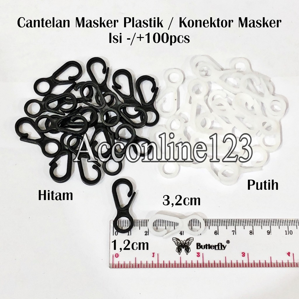 Cantelan Masker Plastik / Konektor Masker / Kaitan Masker Plastik Isi -/+100pcs