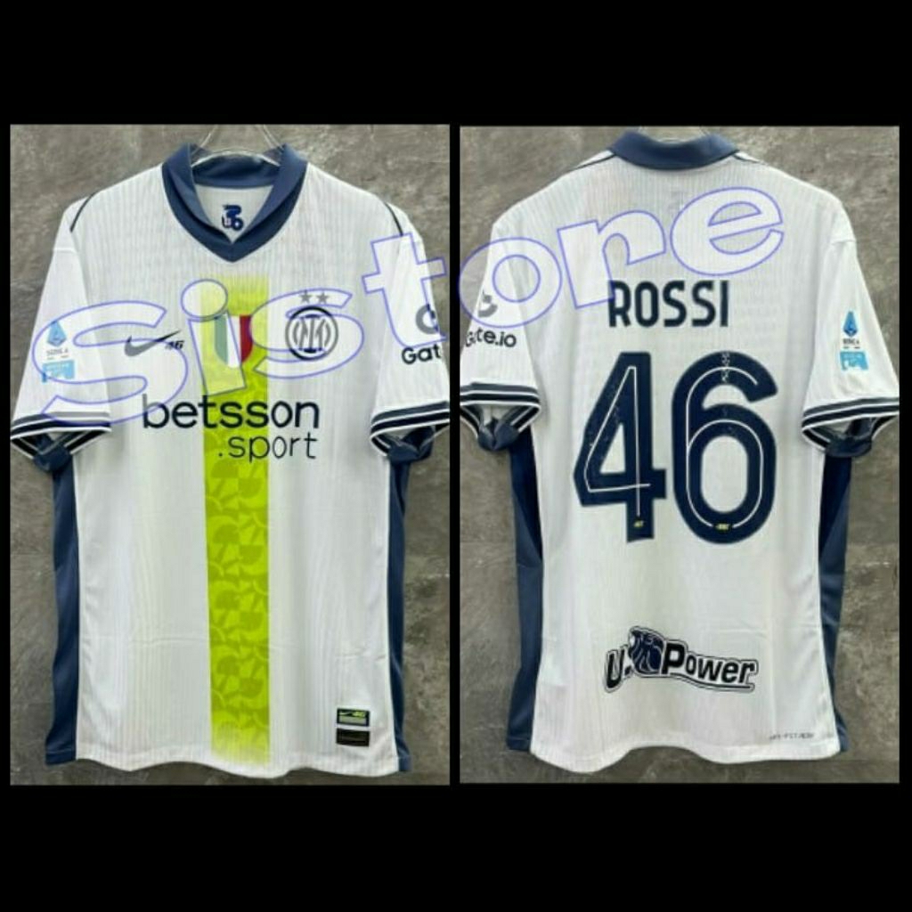 Jersey IntTeRr_ MilanN_ Away Valentino Rossi Edition Player Issue 2025 + Nameset ROSSI 46 / Custom +