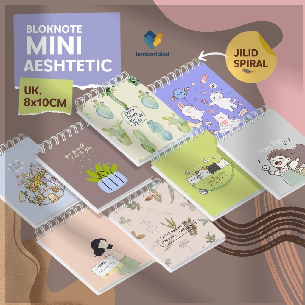 

Notebook Mini Spiral | Bloknote Aeshtetic | Notes | Buku Catatan