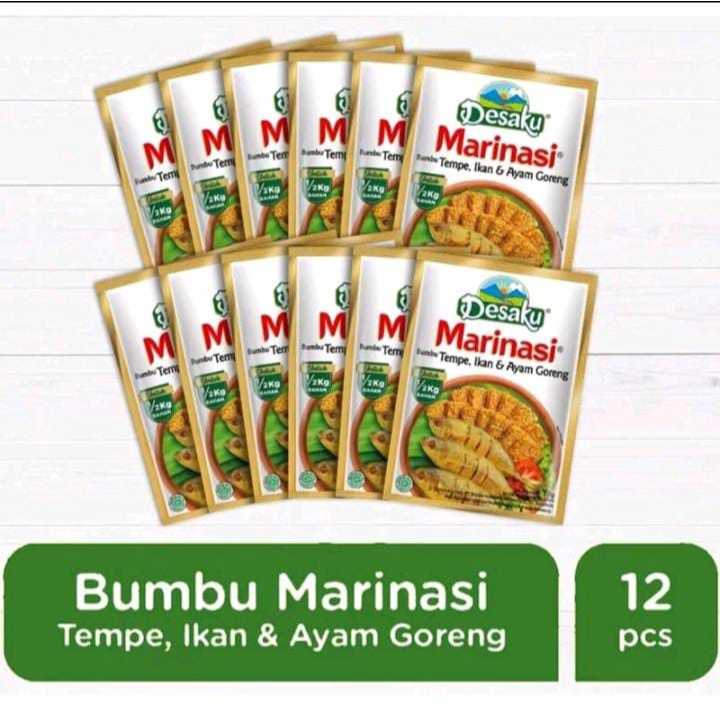 

DESAKU Marinasi Tempe Ikan & Ayam Goreng 1 Renceng isi 12x15gr Halal BPOM
