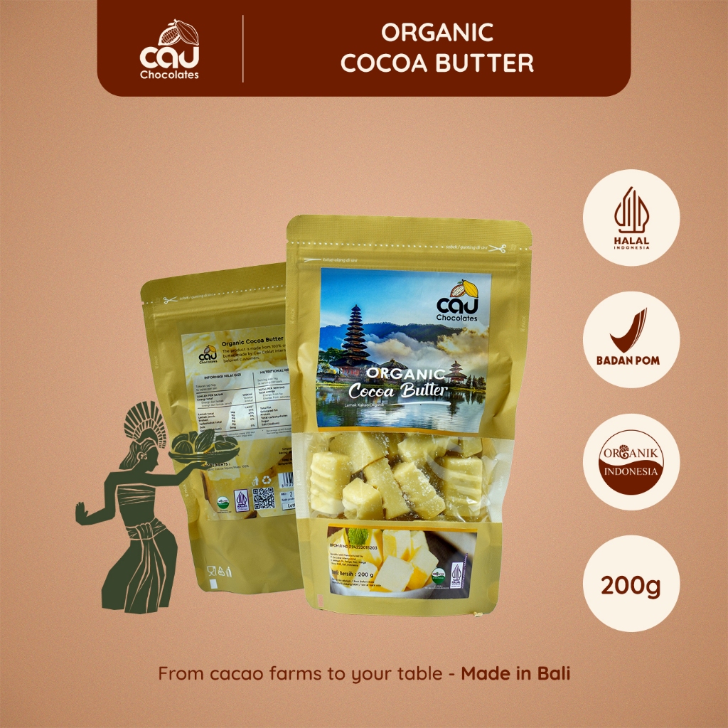 

CAU CHOCOLATES - Organic Cocoa Butter / Butter Coklat Organik - 200 gr