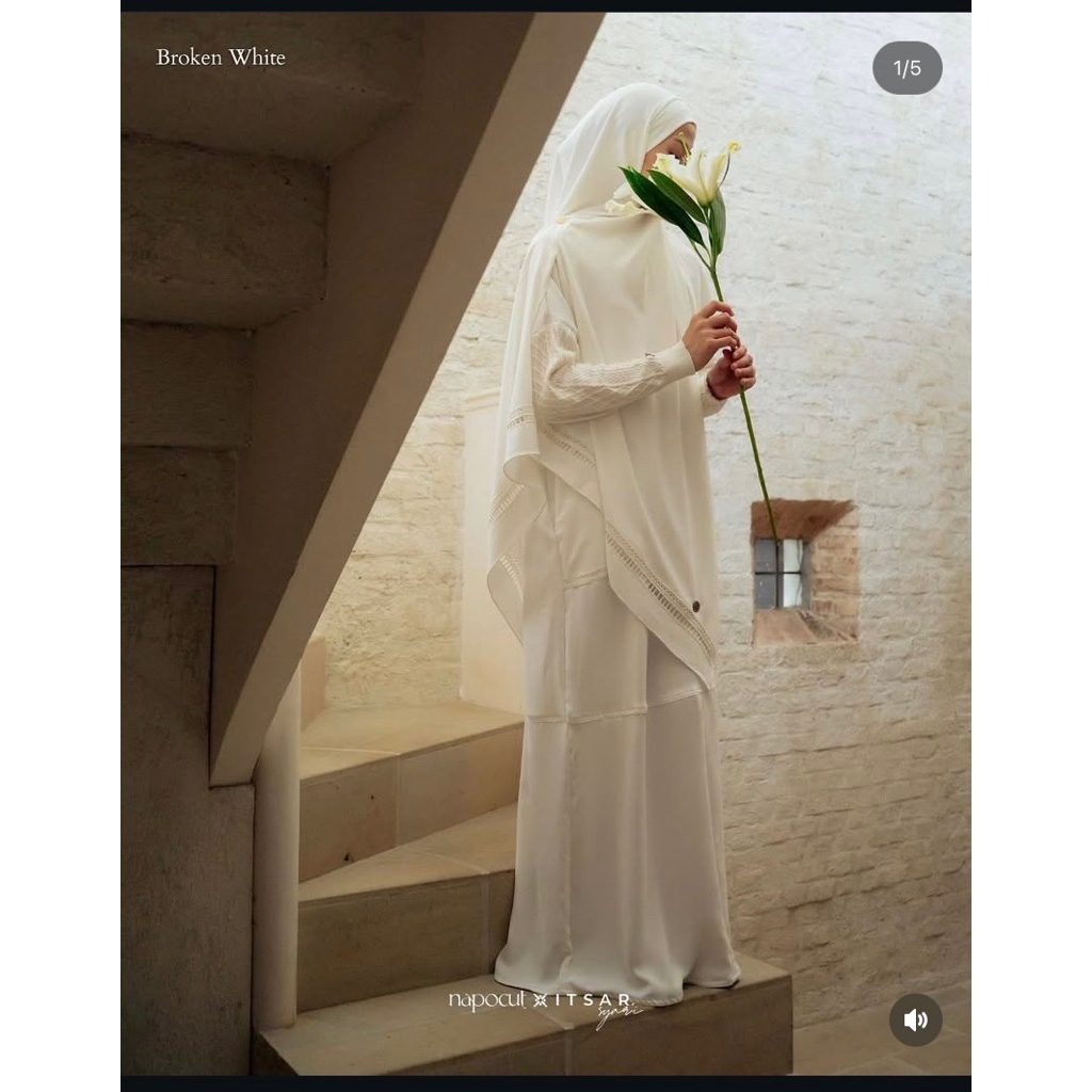Rabita abaya + khimar by itsar syari x napocut warna white