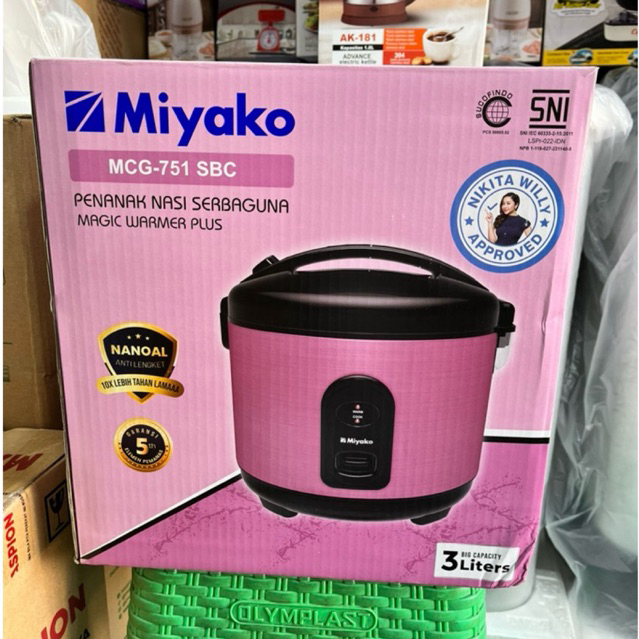 MIYAKO RICE COOKER MCG 751 SBC - MAGIC COM MIYAKO 3 LITER PANCI ANTI LENGKET - MAGIC MIYAKO ANTI LEN