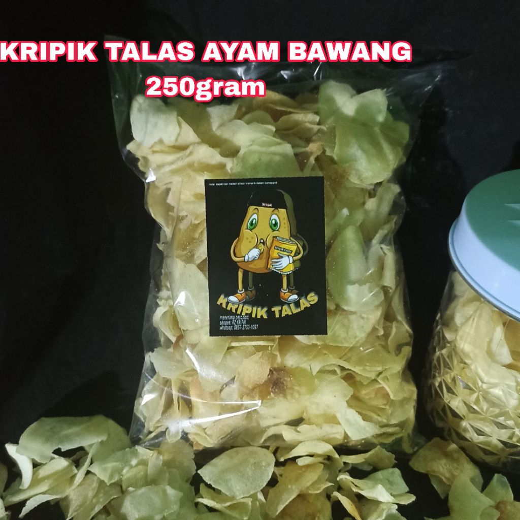 

Kripik talas rasa ayam bawang 250gram