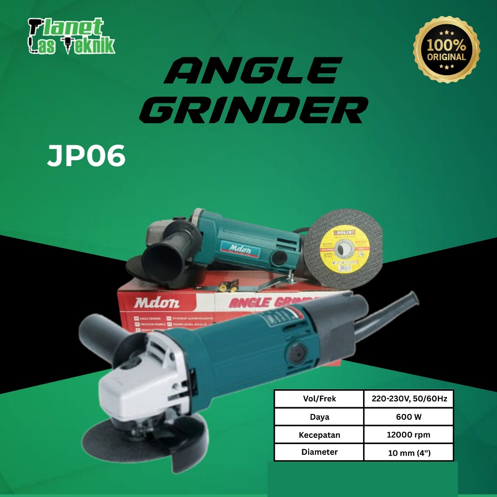 Mdon Mesin Gerinda Tangan 4inch Mdon Jp06 free batu potong dan batu poles Grinda Mdon
