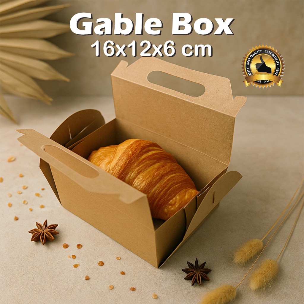 

Gable Box/Box Jinjing untuk Croissant/Sourdough/Brownies/Paket Acara 16 x 12 x 6