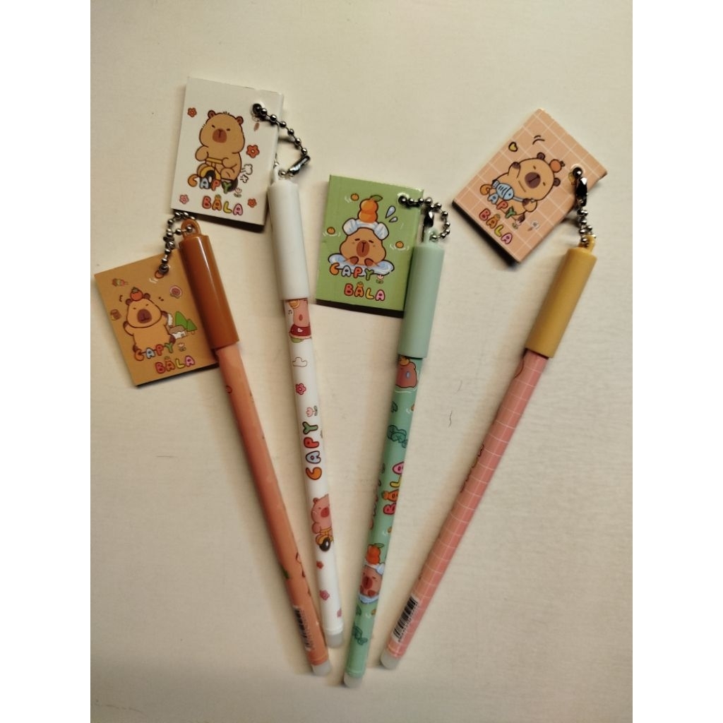 

12pcs Pulpen Gantungan Memo Mini Karakter -- Pulpen Tinta Gel