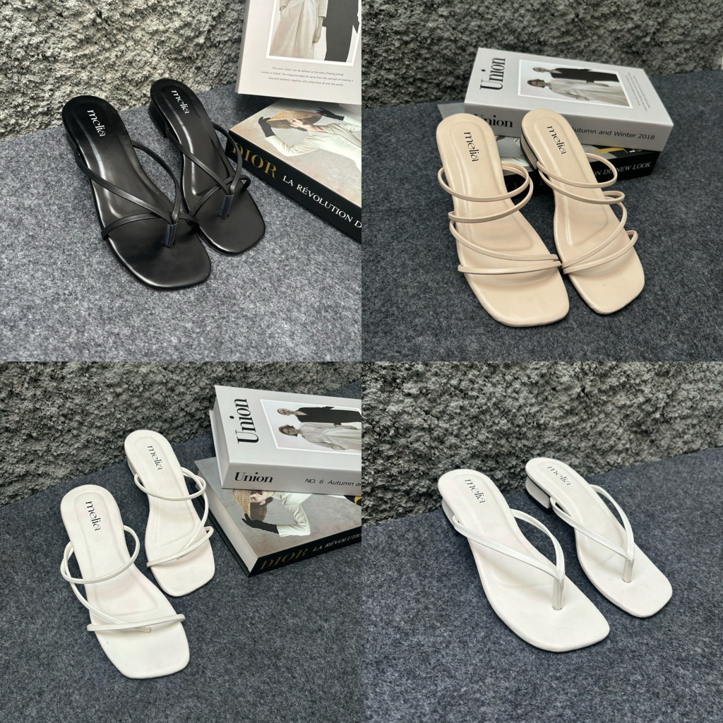MELIA - Sandal heels wanita model tali hak tahu 3cm pernikahan dan formal empuk nyaman anti slip