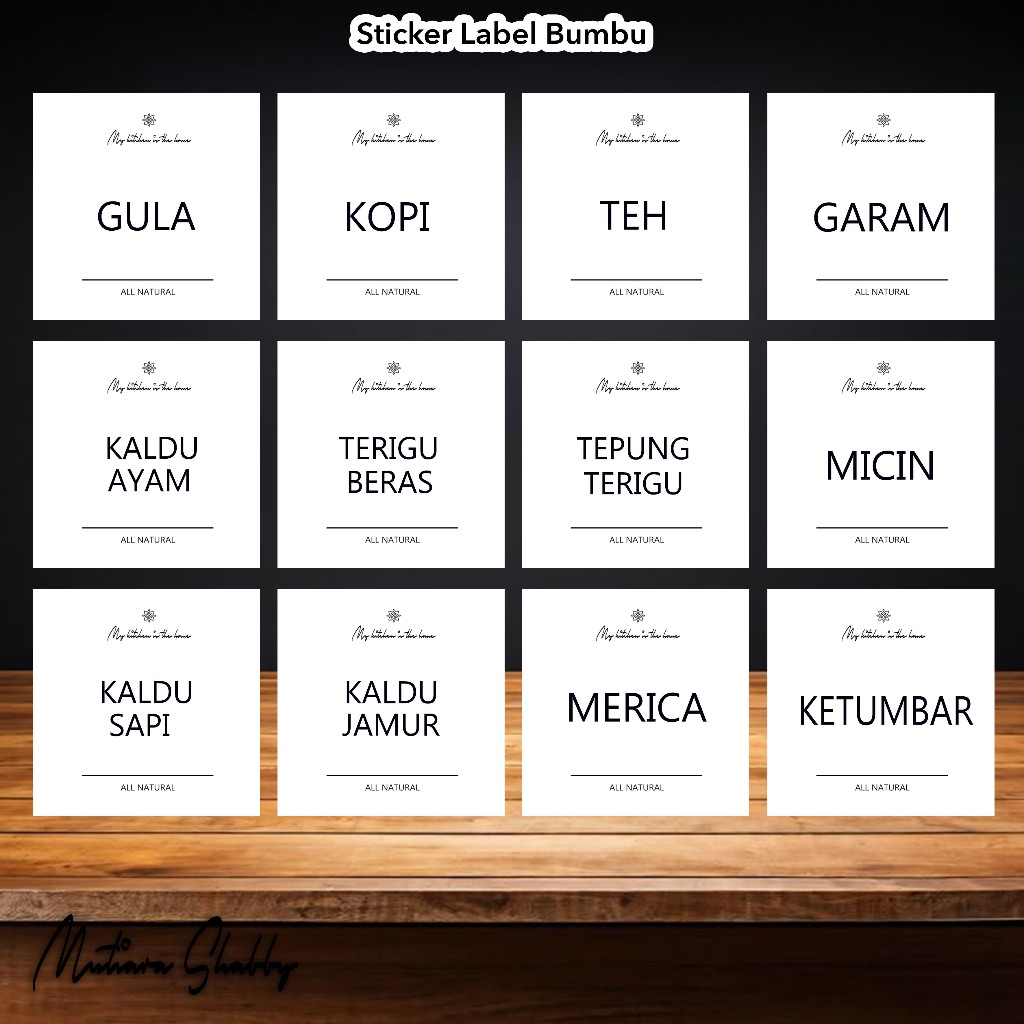 

Label Bumbu Aesthetic Sticker Label Nama anti air