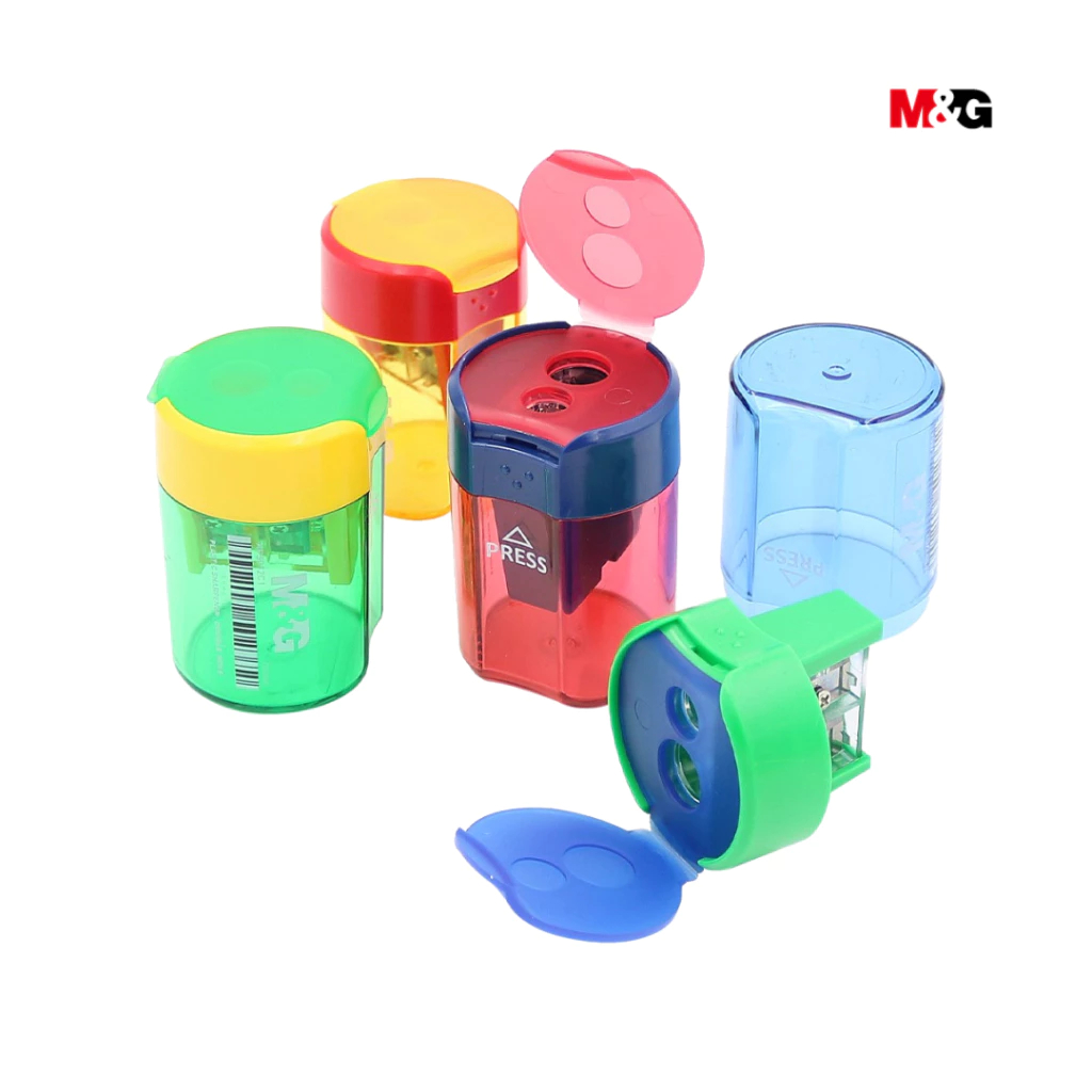 

Serutan Rautan 2 Lubang M&G Sharpener Dual Holes Tabung 4 Warna APS912C1 Satuan