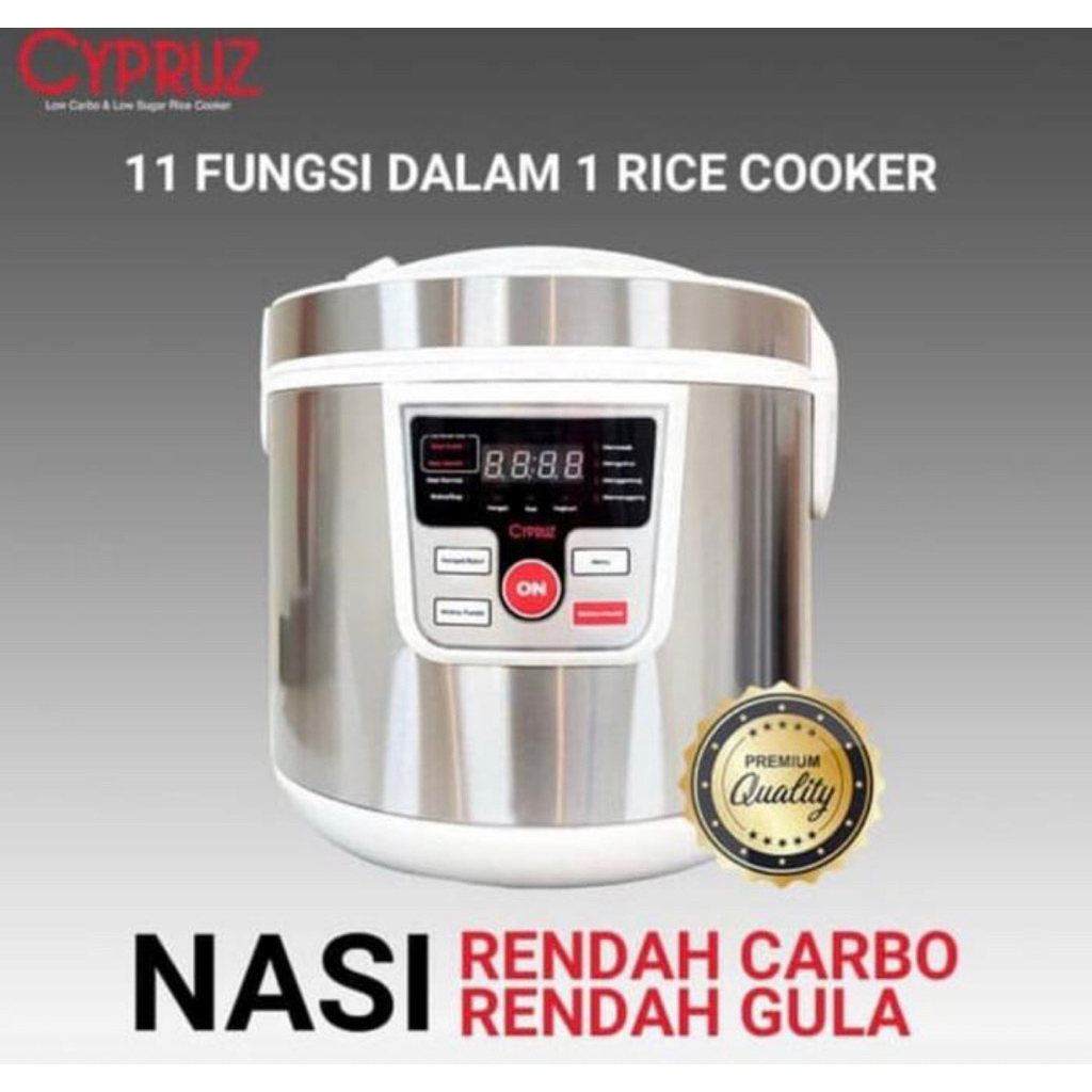 Cypruz Rice Cooker Low Carbo Less Sugar Stainless - Rice Cooker Rendah Gula