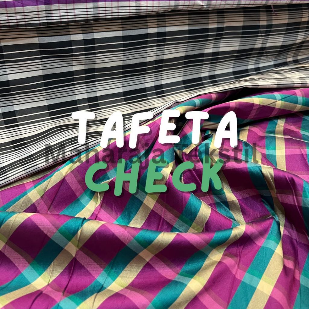 Kain Tafeta Check Doff Silk / Tafeta Check Silk Premium / Tafeta Doff Premium / Kain Tafeta Silk Pol