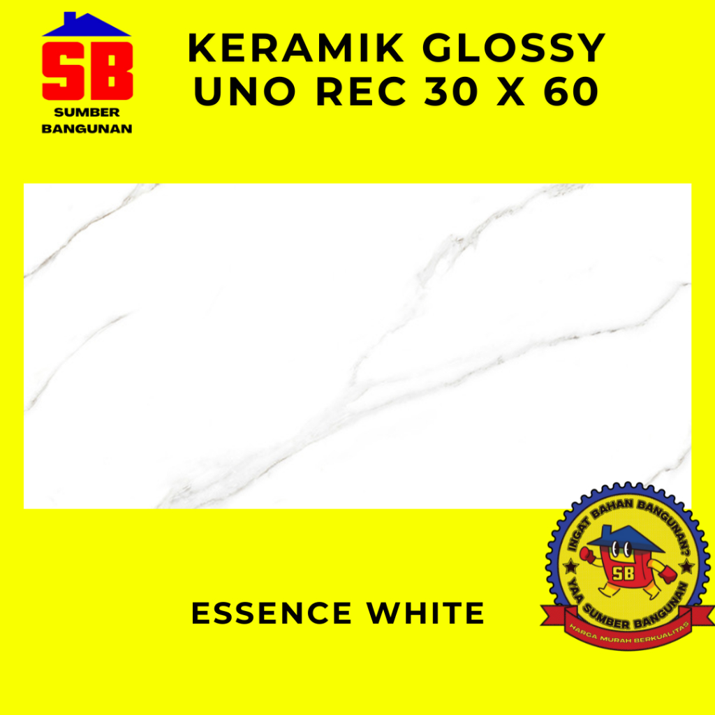 KERAMIK GLOSSY 30 X 60 UNO REC 30X60 ESSENCE WHITE KERAMIK LANTAI KERAMIK DINDING 30X60 GLOSSY PUTIH