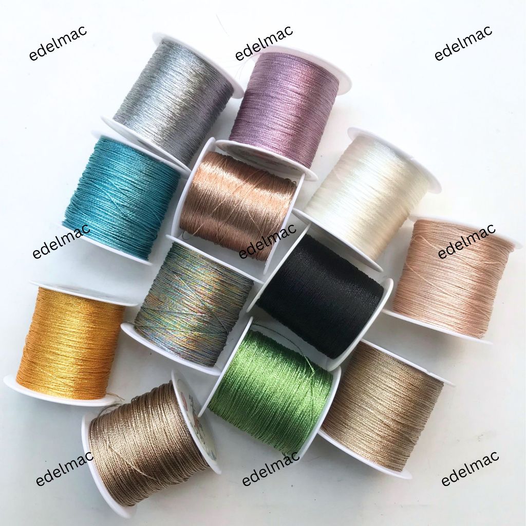 Benang Tali  Emas Silver Perak Gold Kilap Braided Line Sulam Embroidery Perhiasan Gelang Accessories