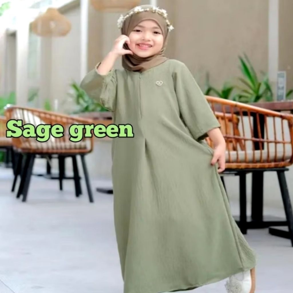 MURAH GAMIS BUSUI ZIPPER PEREMPUAN CRINKLE AIRFLOW 0-12TAHUN RAGAM WARNA DRESS COUPLE/MANASIK/SEKOLA