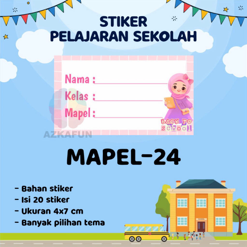 

sticker buku mapel 20 pcs