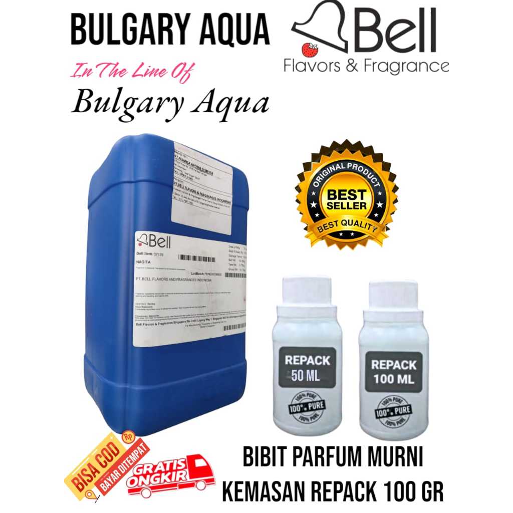 [100 GRAM] BULGARI AQUA BY BELL FRAGRANCE BIBIT PARFUM MURNI  KEMASAN REPACK ( ORIGINAL )