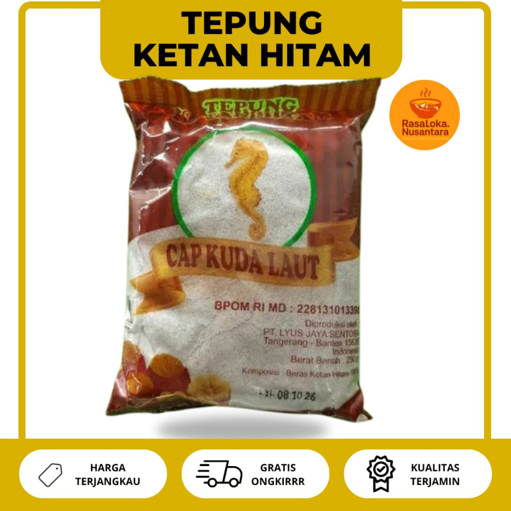 

Tepung Ketan Hitam Cap Kuda Laut - 250 Gram