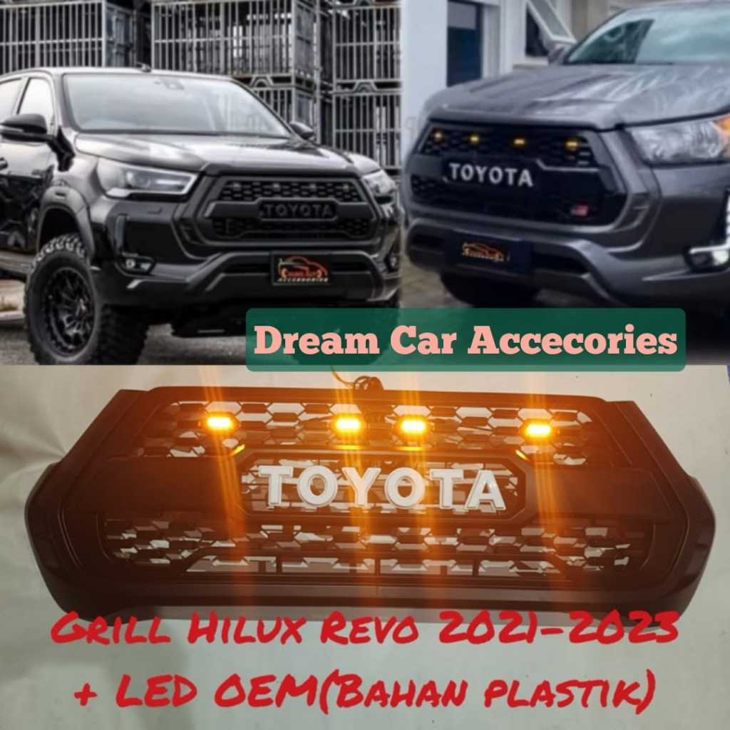GRILL DEPAN FRONT GRILL GERIL HILUX TOYOTA HILUX REVO 2021 2022 2023 LED GRILL LAMPU HILUX