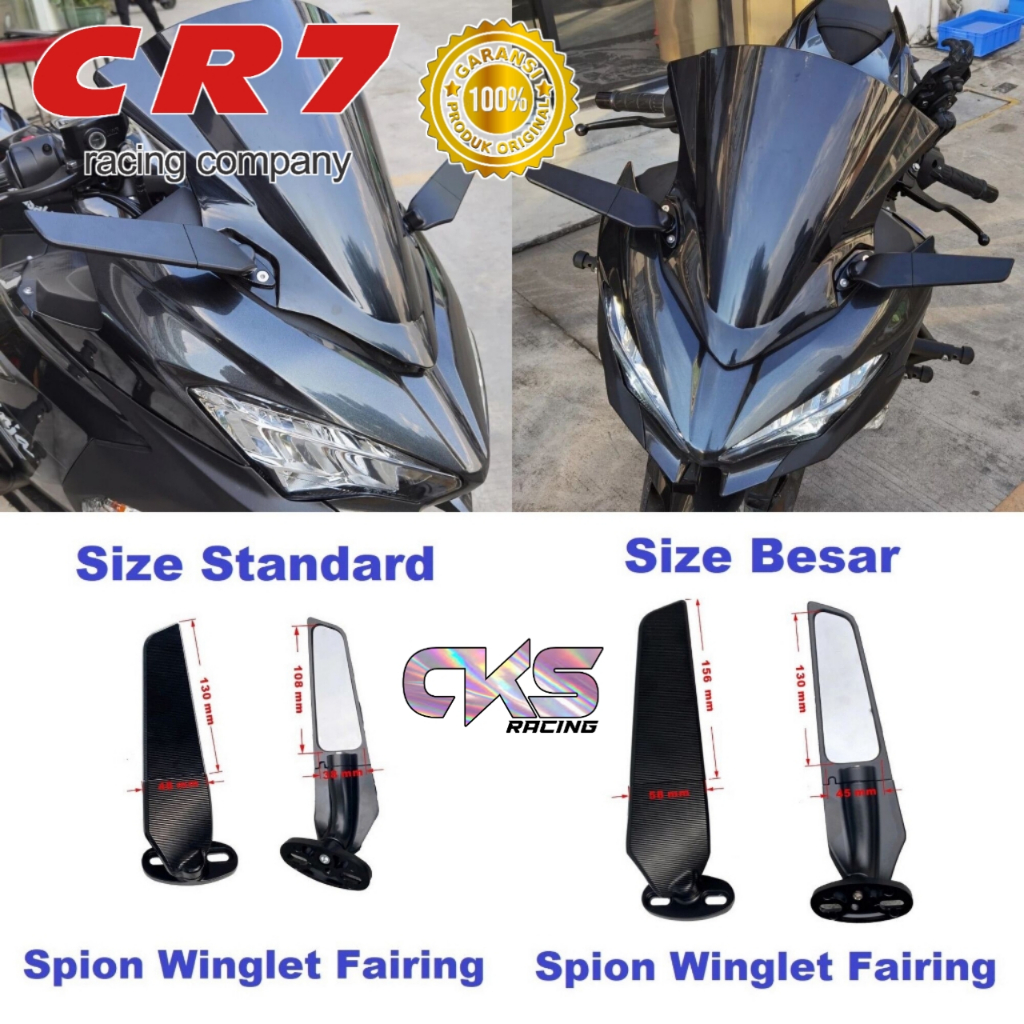 TERLARIS! Spion Winglet Stealth Fairing CR7 Full CNC Universal Cbr 150r Ninja 250 Fi Cbr250rr R15