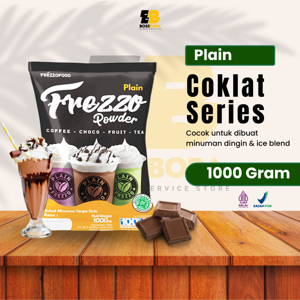 

Bubuk Minuman Rasa Coklat Plain Frezzo Powder Drink 1kg/Minuman Kekinian Murah/Bossboba