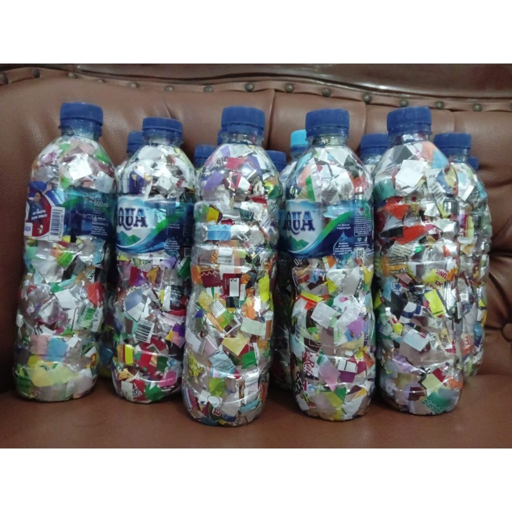 Ecobrik 600ml Botol Aqua Bersih 200-300gr