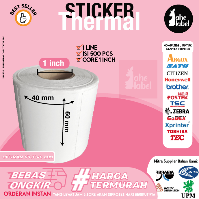 

stiker label thermal 60x40 500 pcs