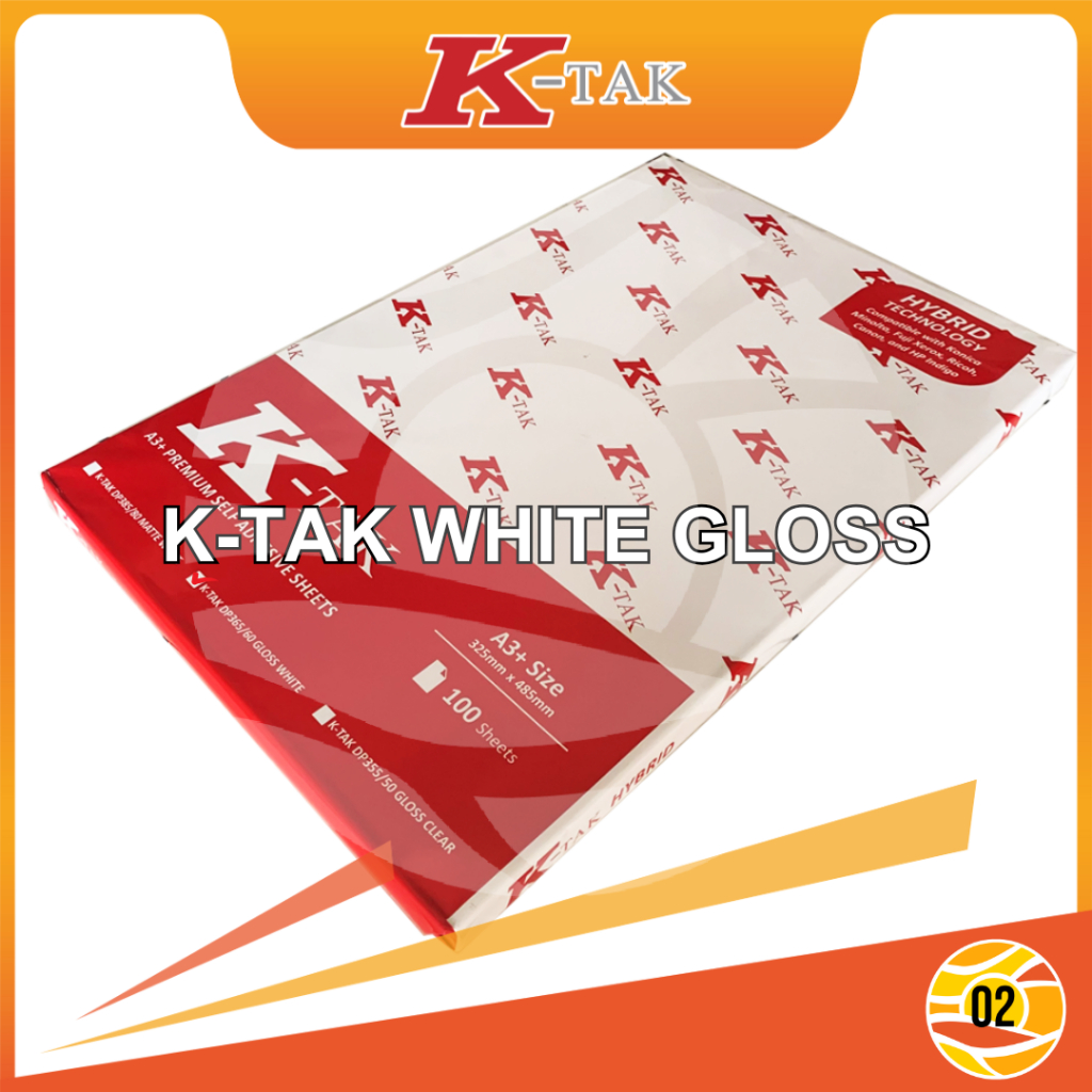 

Ktak Sticker Vinyl A3+ Stiker PP Film K-Tak Hybrid Laser Toner dan HP Indigo Anti Air - Repack