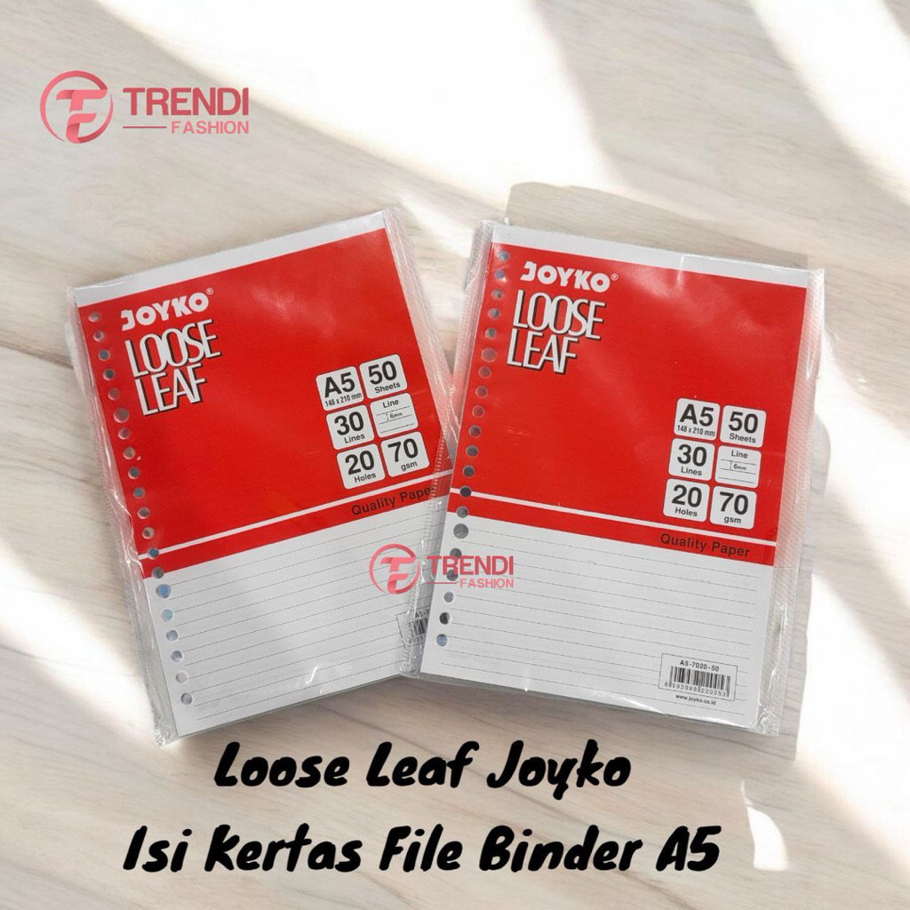 

Loose Leaf Joyko Isi Kertas File Binder Bergaris Refil Binder Garis A5