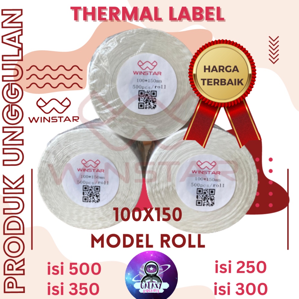 

KODE R77R THERMAL LABEL 1x15 BARCODE STIKER UKURAN A6