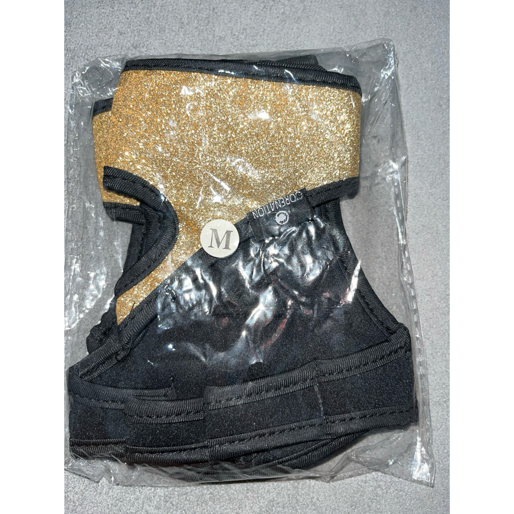 CoreNation Cross Weight Lifting Pro Gym Glove GOLD- Pro Gym Glove Long Strap - Premium Grip Glove - 