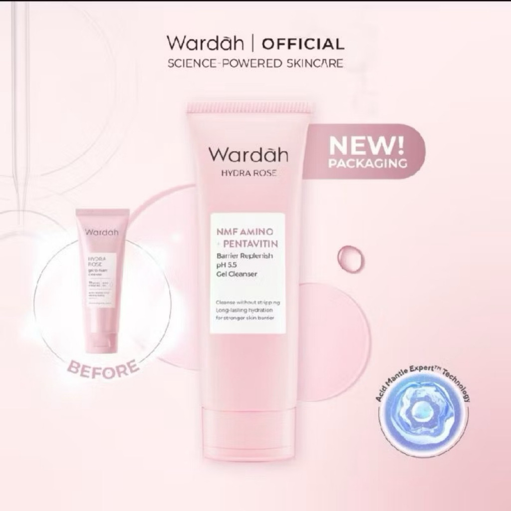 WARDAH Hydra Rose NMF Amino Pentavitin Wardah Hydra Rose Facial Wash 100ml | Wardah Hydra Rose Serum