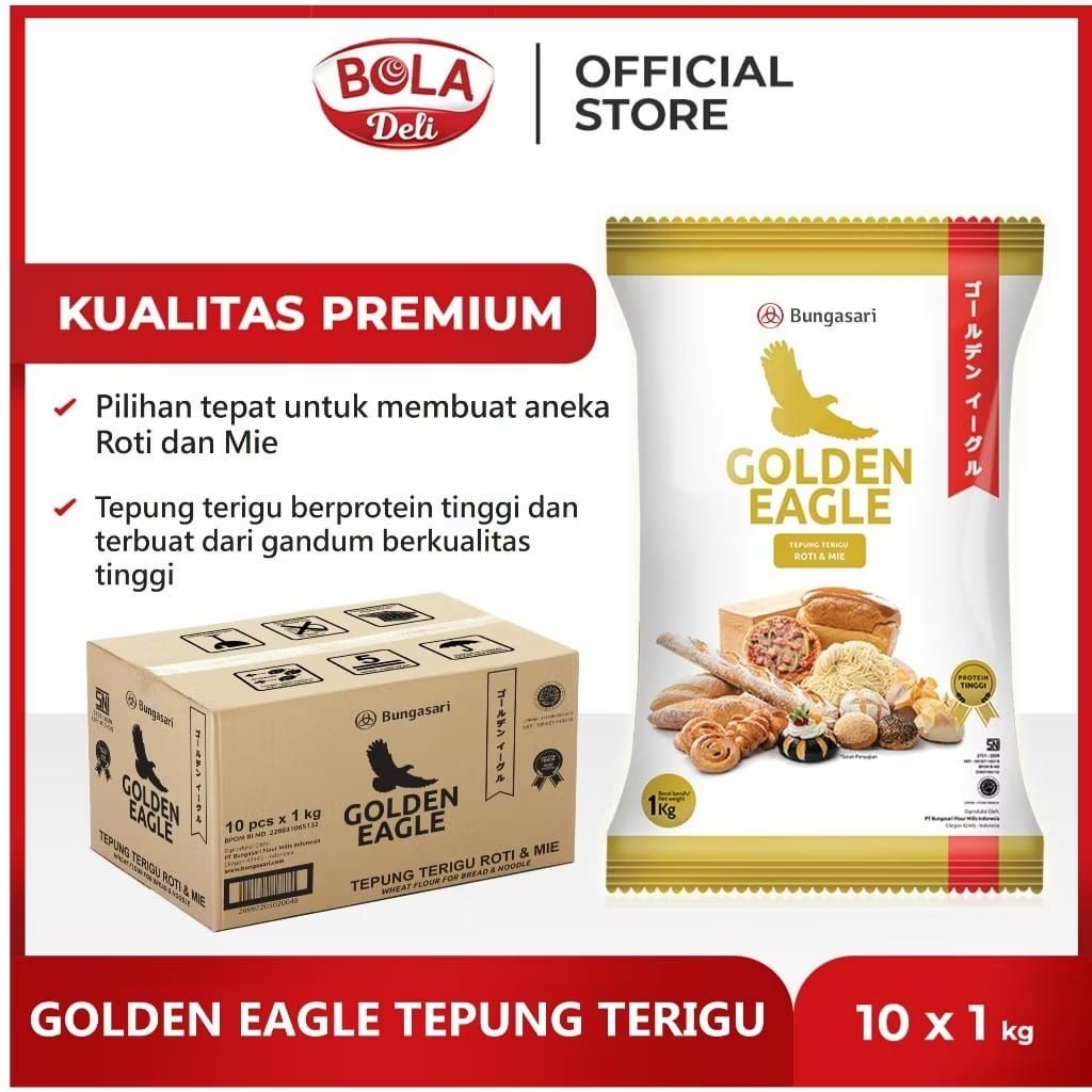 

TEPUNG GOLDEN EAGLE 1KG 1 DUS