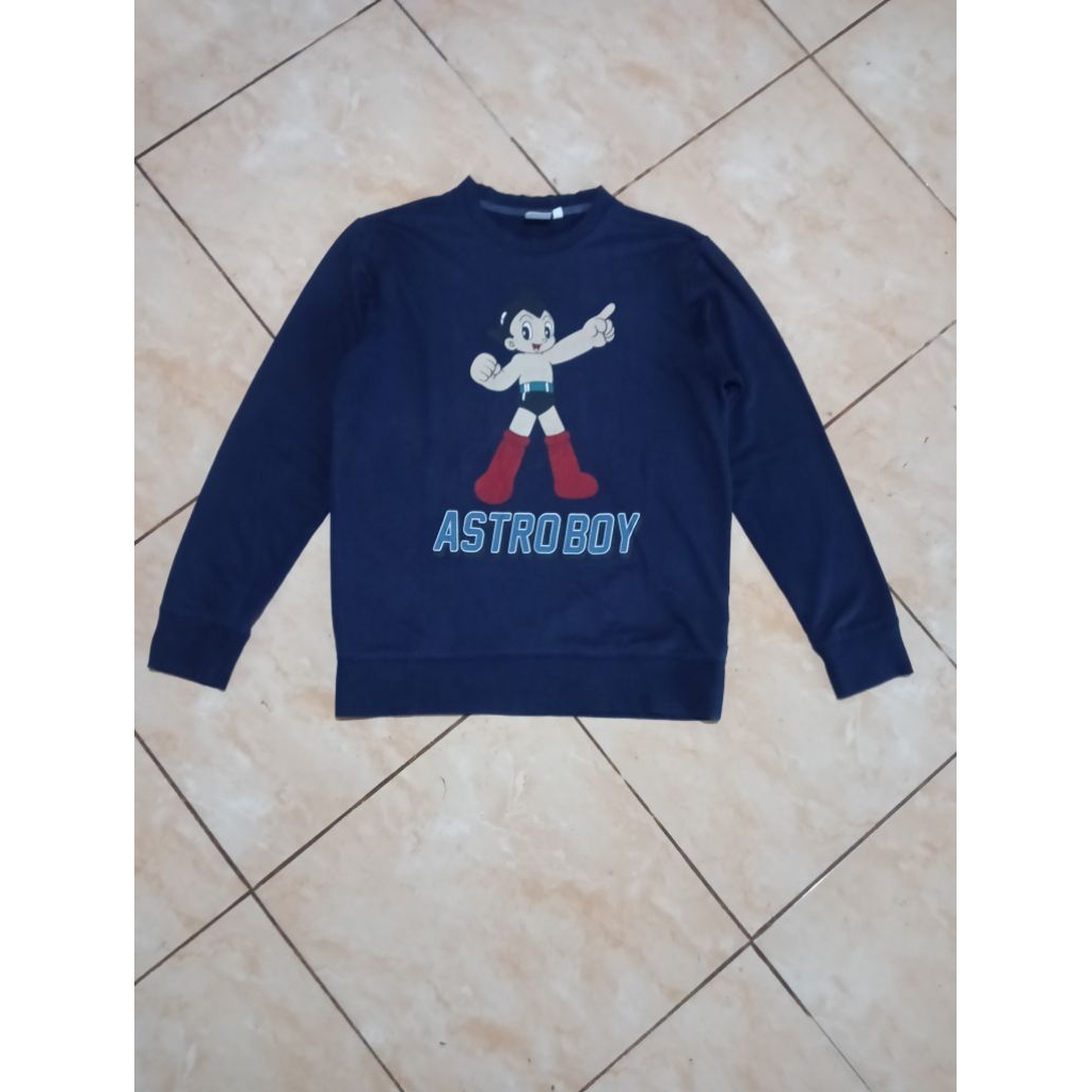 Crewneck ASTROBOY Big Logo & Script M {Navy Cerah}