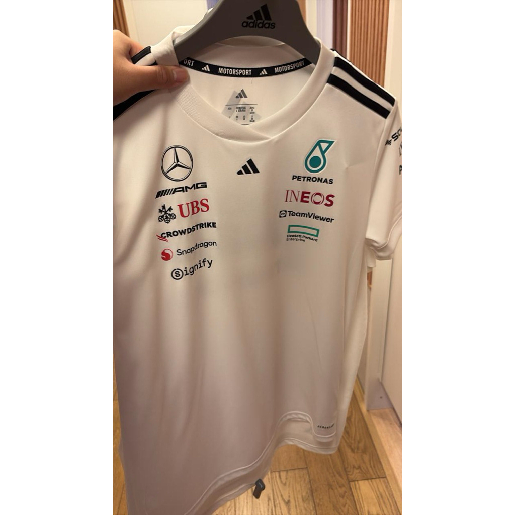 Kaos Baju Original Adidas Mercedes AMG Petronas F1 Team Driver Jersey White Putih