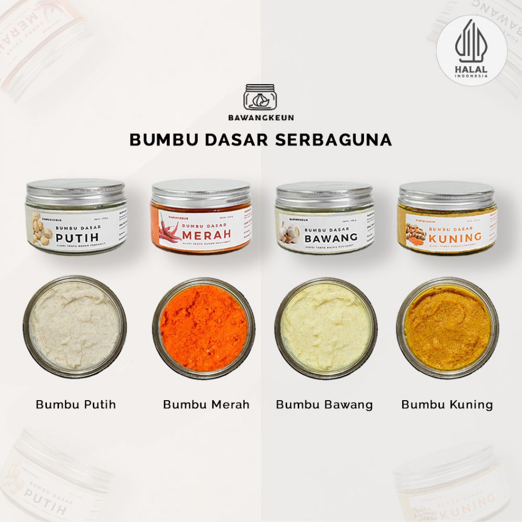 

Bumbu Dasar Putih Merah Kuning Serbaguna by BAWANGKEUN BUMBU Masak Instan Tumis Soto Nasi Goreng