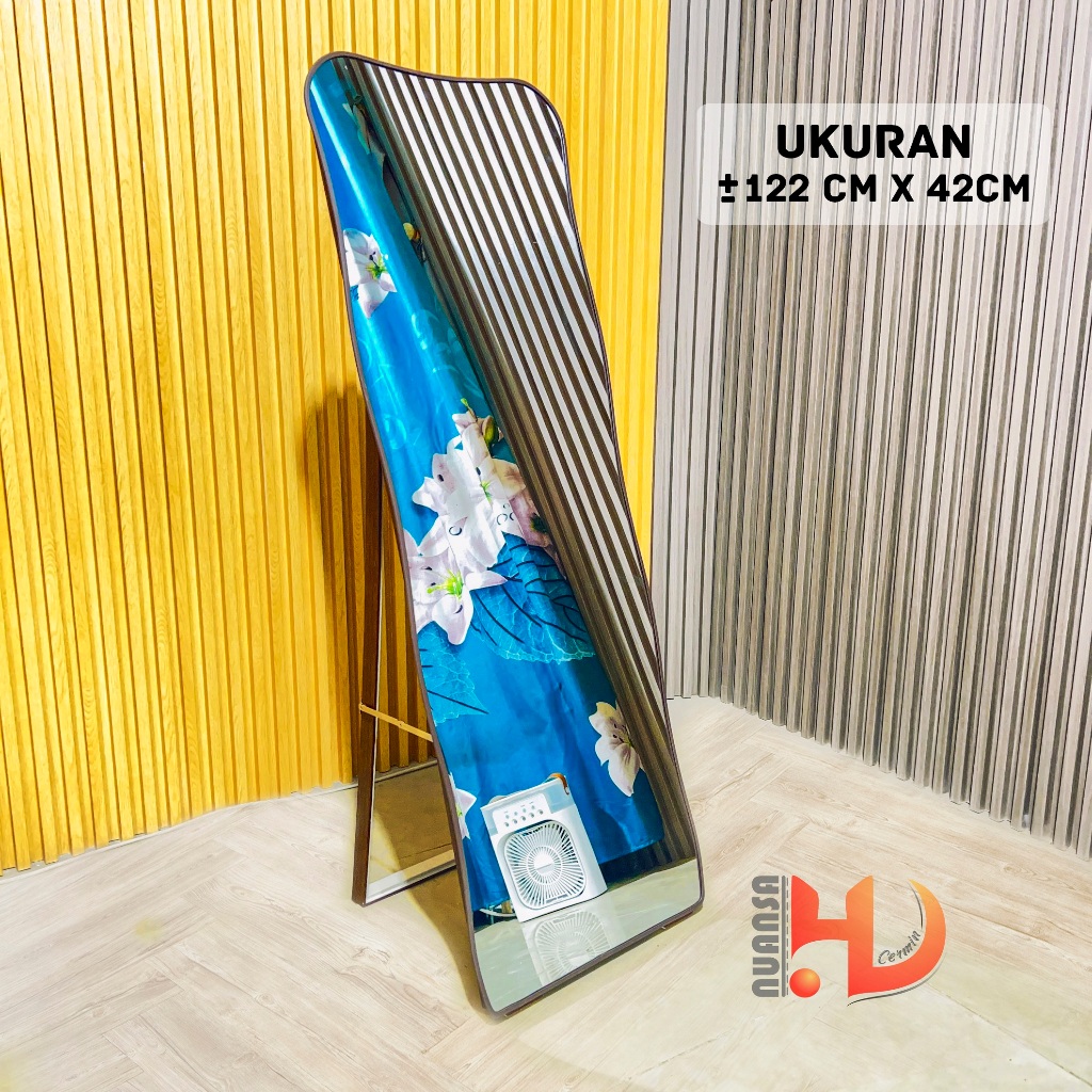 STANDING MIRROR GELOMBANG AESTHETIC - CERMIN STANDING - STANDING MIRROR - CERMIN BERDIRI - CERMIN FU