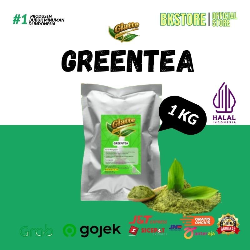 

Powder Glatte Rasa Greentea / Bubuk Rasa Greentea 1kg / Powder Drink Glatte Mixed Sugar Rasa Green Tea