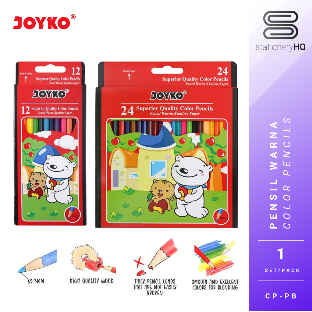 

Pensil Warna / Color Pencil Joyko CP-12/24PB Panjang