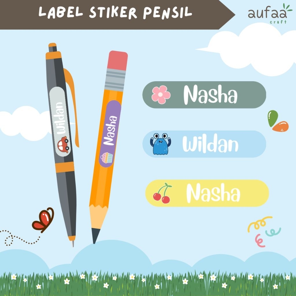

[isi 50] Stiker Pensil | Stiker Alat Tulis