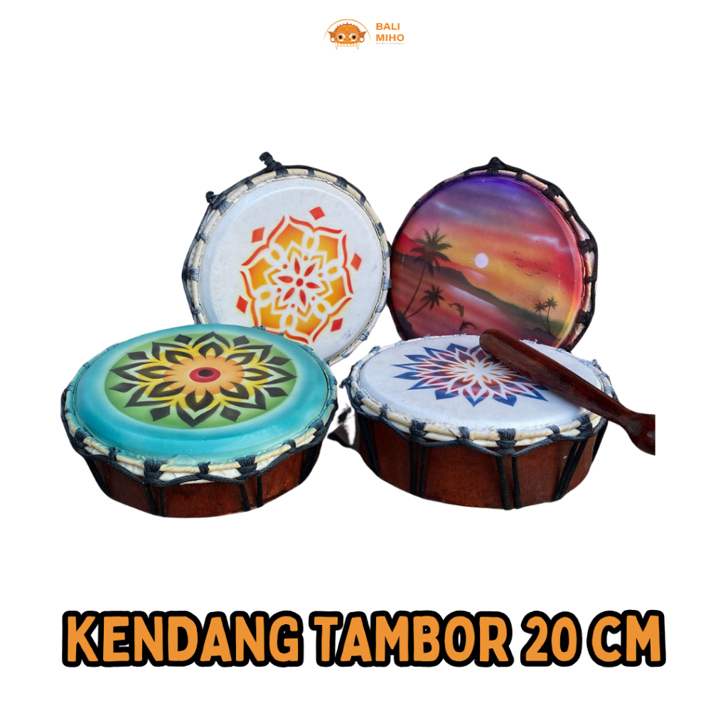 Kendang Tambor Ukuran 20 cm - Kendat Kerajinan - Mainan Kendang - Kendang Tambor Bali