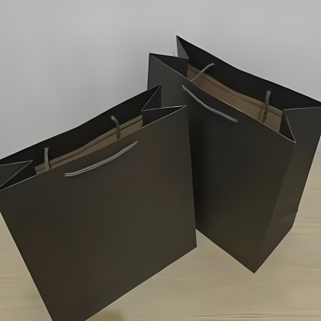 

PAPERBAG POLOS HITAM ECER/SHOPPING BAG SERBA GUNA TERMURAH