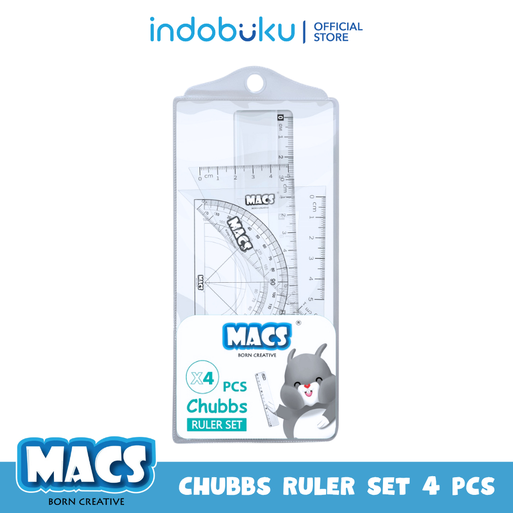 

MACS Penggaris Set Isi 4 Pcs / Ruler Set Macs Chubbs 4 Pcs