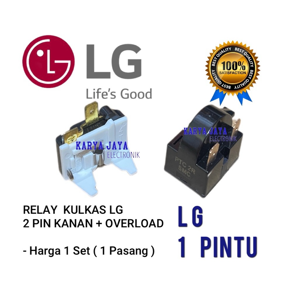 Relay Ptc 2 Pin Kanan Kulkas LG 1 Pintu Relay ptc + Overload kulkas