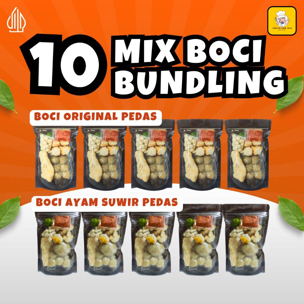 

Baso Aci Mix 5 Ori Pedas dan 5 Ayam Suwir Pedas - Paket Bundling Boci Hemat Isi 10 Bungkus